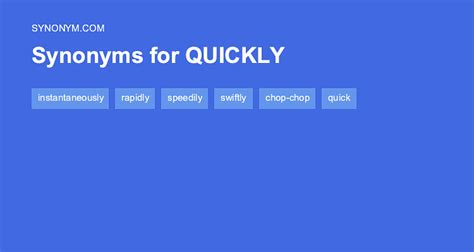 30 Synonyms & Antonyms for QUICKLY .